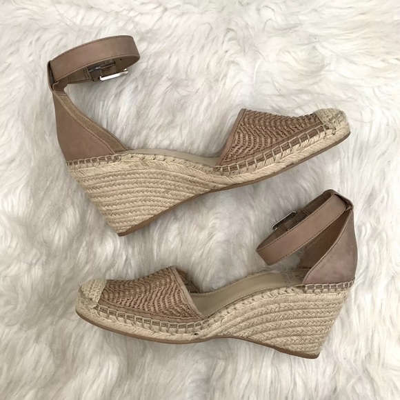 Vince Camuto Valissa Leather Woven Ankle Strap Espadrille Wedge Sandals - Picture 5 of 12